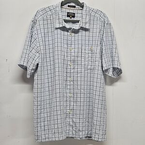 QuickSilver Waterman Collection Comfort Fit Button Up SS Shirt XXL Checkered